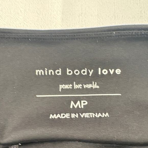 MIND BODY LOVE Peace Love World Black ColorBlocked Leggings Size MP - Picture 6 of 7
